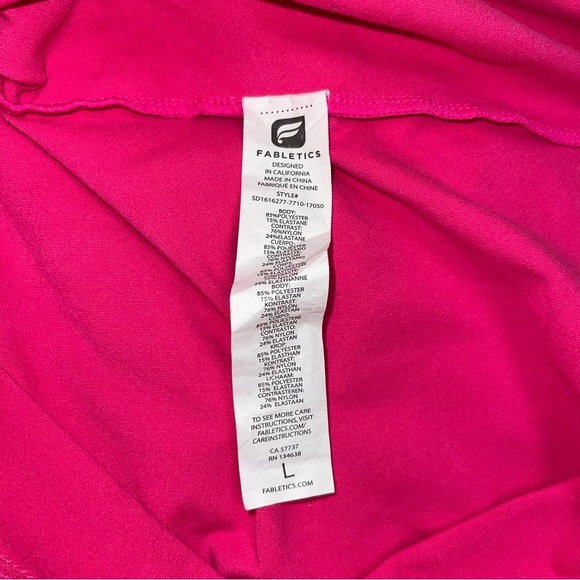 Fabletics Mini Dress Women's Size Large Magenta Pink Stretch Built-in Bra Tropez - Picture 8 of 11
